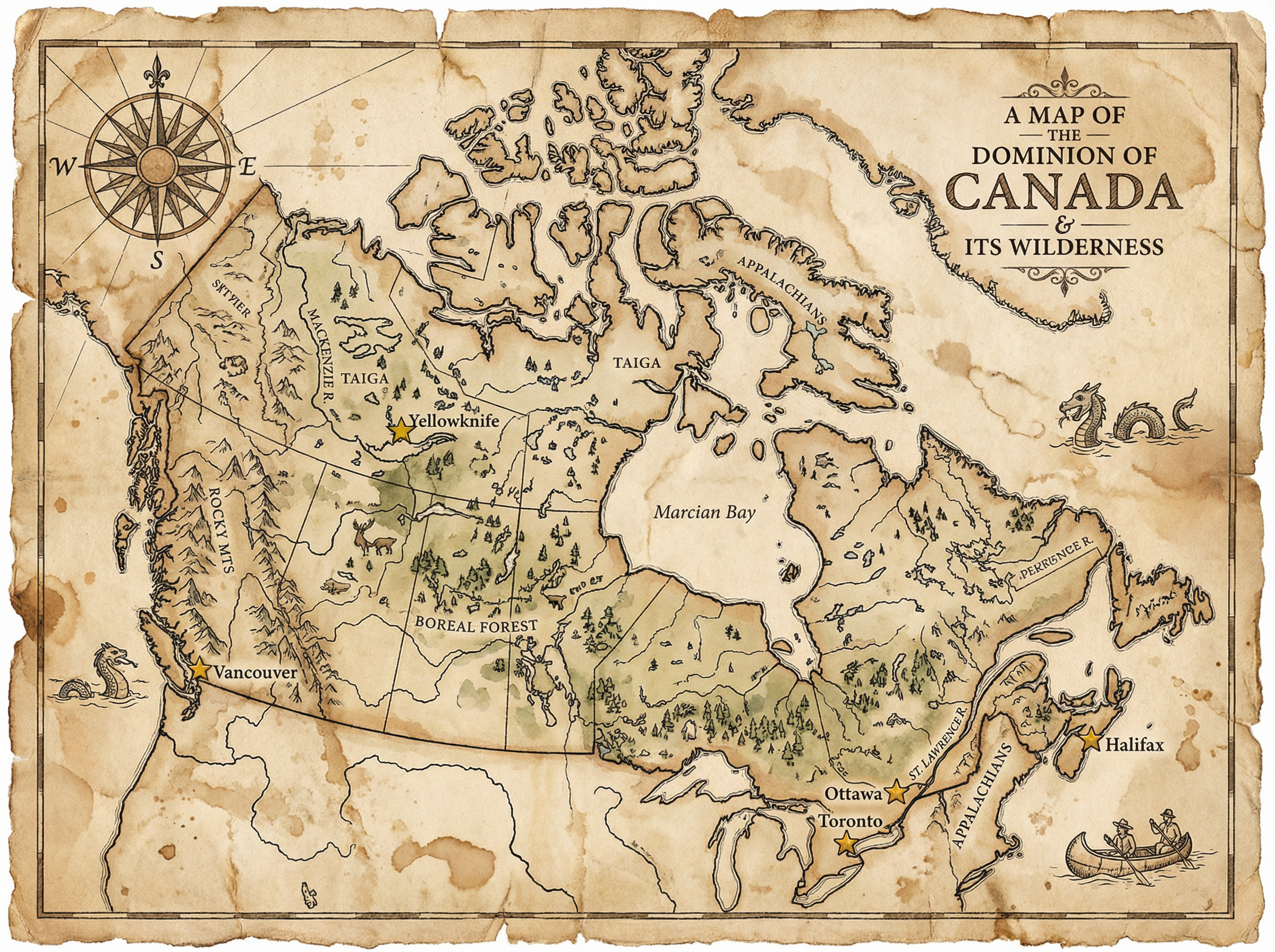 加拿大28预测 - 幸运数字分布手绘地图